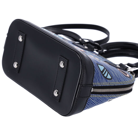 Louis Vuitton Blue Denim Aztec Epi Leather Alma BB Small Dome Bag Crossbody - Picture 9 of 12